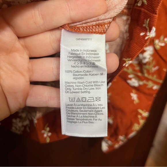 Madewell Corduroy Orange Floral Long Sleeve Top - Picture 5 of 5